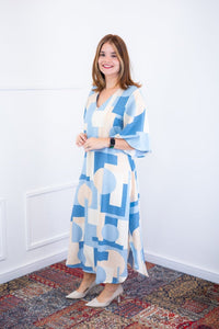 Vestido Luciana – Longuete em Viscolinho com Mangas Amplas e Bolsos - Naguirre Shop