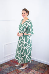 Vestido Luciana – Longuete em Viscolinho com Mangas Amplas e Bolsos - Naguirre Shop
