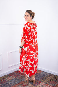 Vestido Luciana – Longuete em Viscolinho com Mangas Amplas e Bolsos - Naguirre Shop