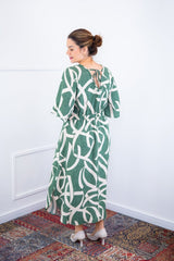 Vestido Luciana – Longuete em Viscolinho com Mangas Amplas e Bolsos - Naguirre Shop