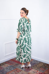 Vestido Luciana – Longuete em Viscolinho com Mangas Amplas e Bolsos - Naguirre Shop