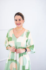 Vestido Luciana – Longuete em Viscolinho com Mangas Amplas e Bolsos - Naguirre Shop