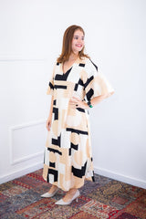 Vestido Luciana – Longuete em Viscolinho com Mangas Amplas e Bolsos - Naguirre Shop