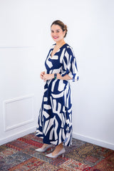 Vestido Luciana – Longuete em Viscolinho com Mangas Amplas e Bolsos - Naguirre Shop