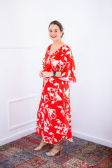 Vestido Luciana – Longuete em Viscolinho com Mangas Amplas e Bolsos - Naguirre Shop