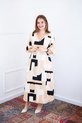 Vestido Luciana – Longuete em Viscolinho com Mangas Amplas e Bolsos - Naguirre Shop