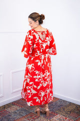 Vestido Luciana – Longuete em Viscolinho com Mangas Amplas e Bolsos - Naguirre Shop