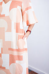 Vestido Luciana – Longuete em Viscolinho com Mangas Amplas e Bolsos - Naguirre Shop