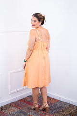 Vestido Malu – Alça Ajustável em Viscose Marrant com Saia Evasê e Bolsos - Naguirre Shop