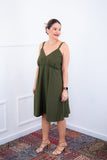 Vestido Malu – Alça Ajustável em Viscose Marrant com Saia Evasê e Bolsos - Naguirre Shop