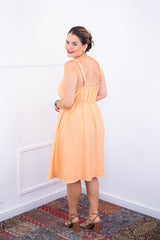 Vestido Malu – Alça Ajustável em Viscose Marrant com Saia Evasê e Bolsos - Naguirre Shop