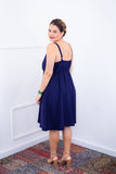 Vestido Malu – Alça Ajustável em Viscose Marrant com Saia Evasê e Bolsos - Naguirre Shop