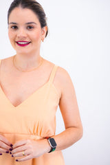 Vestido Malu – Alça Ajustável em Viscose Marrant com Saia Evasê e Bolsos - Naguirre Shop