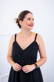 Vestido Malu – Alça Ajustável em Viscose Marrant com Saia Evasê e Bolsos - Naguirre Shop