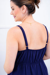 Vestido Malu – Alça Ajustável em Viscose Marrant com Saia Evasê e Bolsos - Naguirre Shop