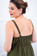 Vestido Malu – Alça Ajustável em Viscose Marrant com Saia Evasê e Bolsos - Naguirre Shop