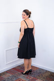 Vestido Malu – Alça Ajustável em Viscose Marrant com Saia Evasê e Bolsos - Naguirre Shop
