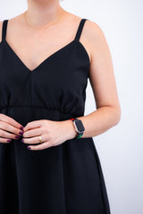 Vestido Malu – Alça Ajustável em Viscose Marrant com Saia Evasê e Bolsos - Naguirre Shop