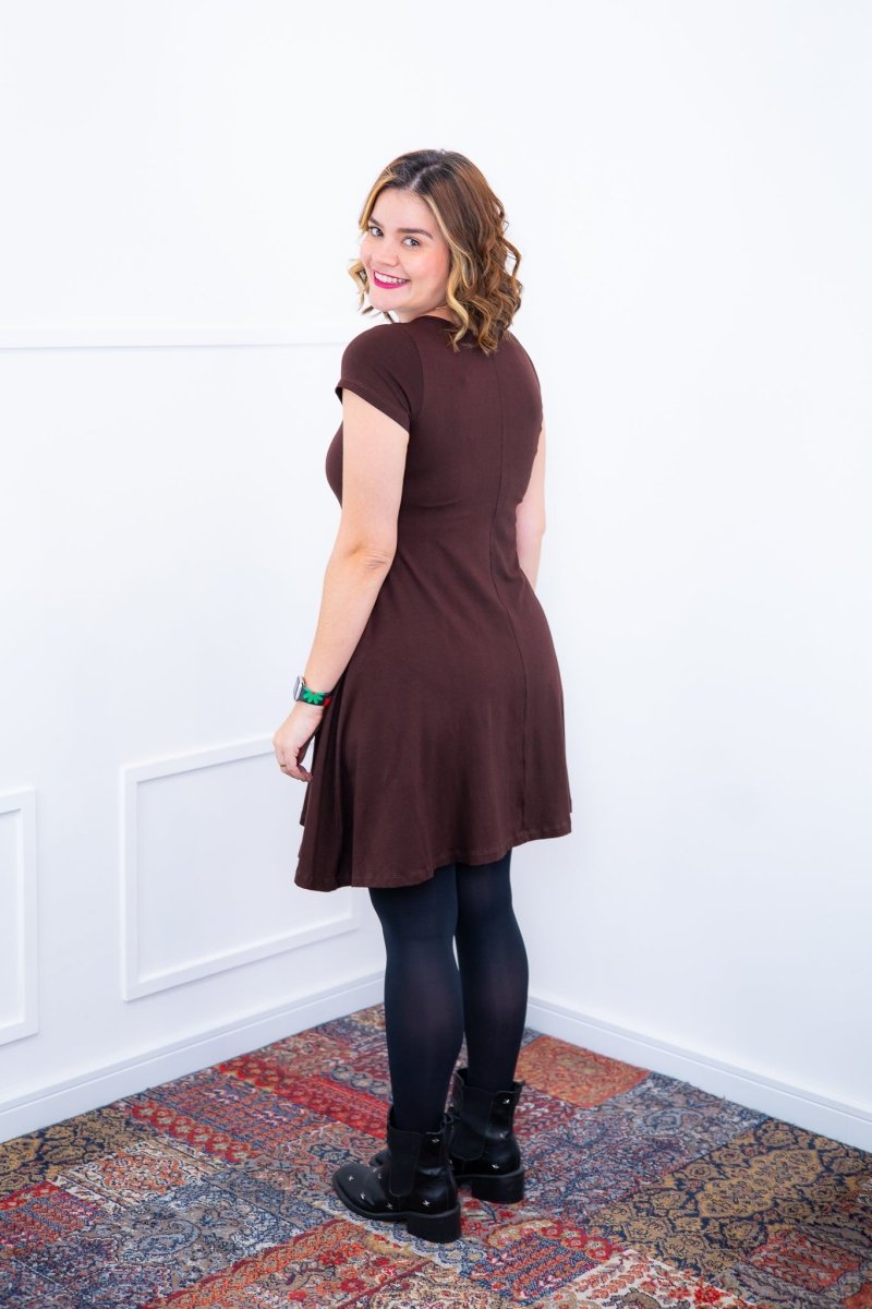 Vestido Melissa - Gola Redonda Acinturado em Viscolycra - Naguirre Shop
