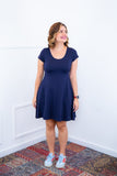 Vestido Melissa - Gola Redonda Acinturado em Viscolycra - Naguirre Shop