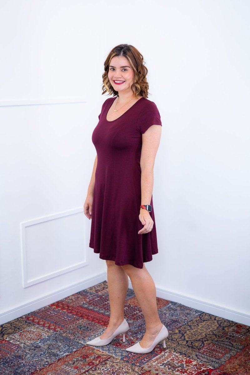 Vestido Melissa - Gola Redonda Acinturado em Viscolycra - Naguirre Shop