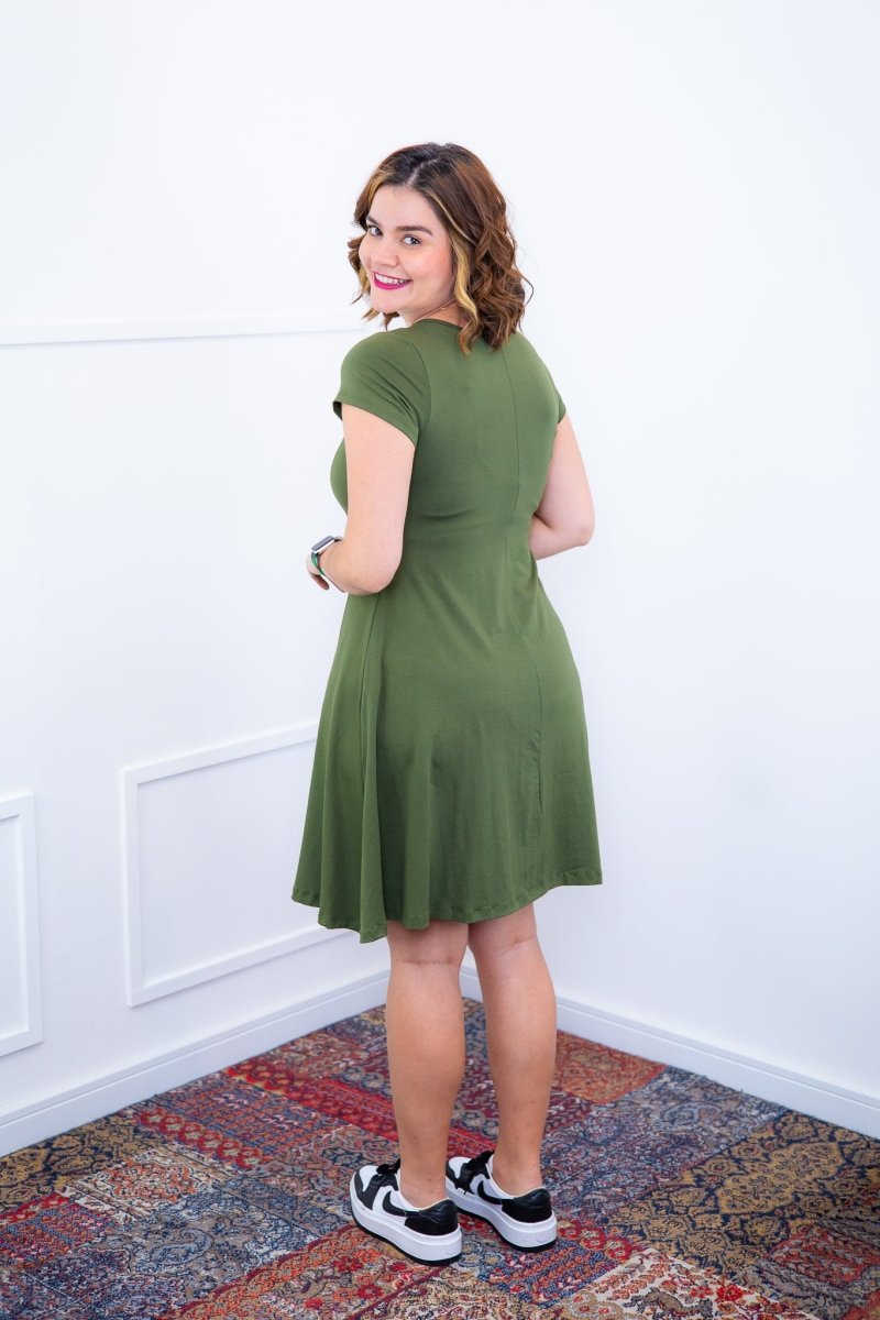 Vestido Melissa - Gola Redonda Acinturado em Viscolycra - Naguirre Shop