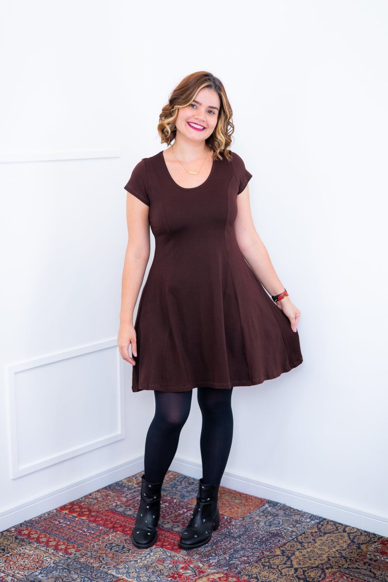 Vestido Melissa - Gola Redonda Acinturado em Viscolycra - Naguirre Shop
