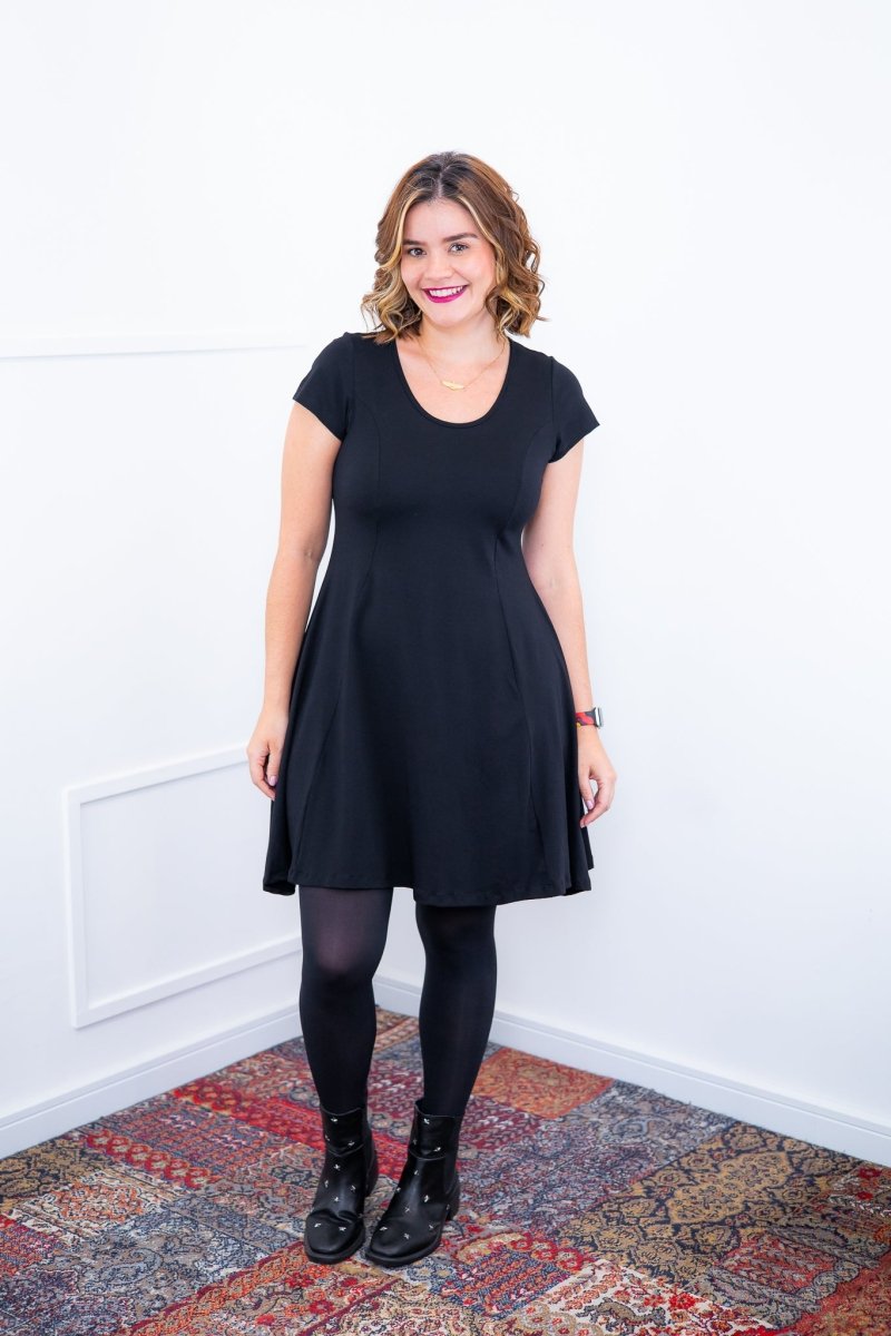 Vestido Melissa - Gola Redonda Acinturado em Viscolycra - Naguirre Shop