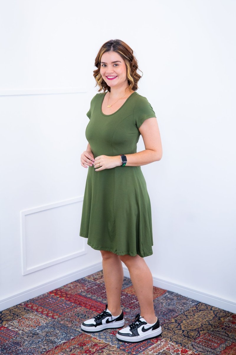 Vestido Melissa - Gola Redonda Acinturado em Viscolycra - Naguirre Shop