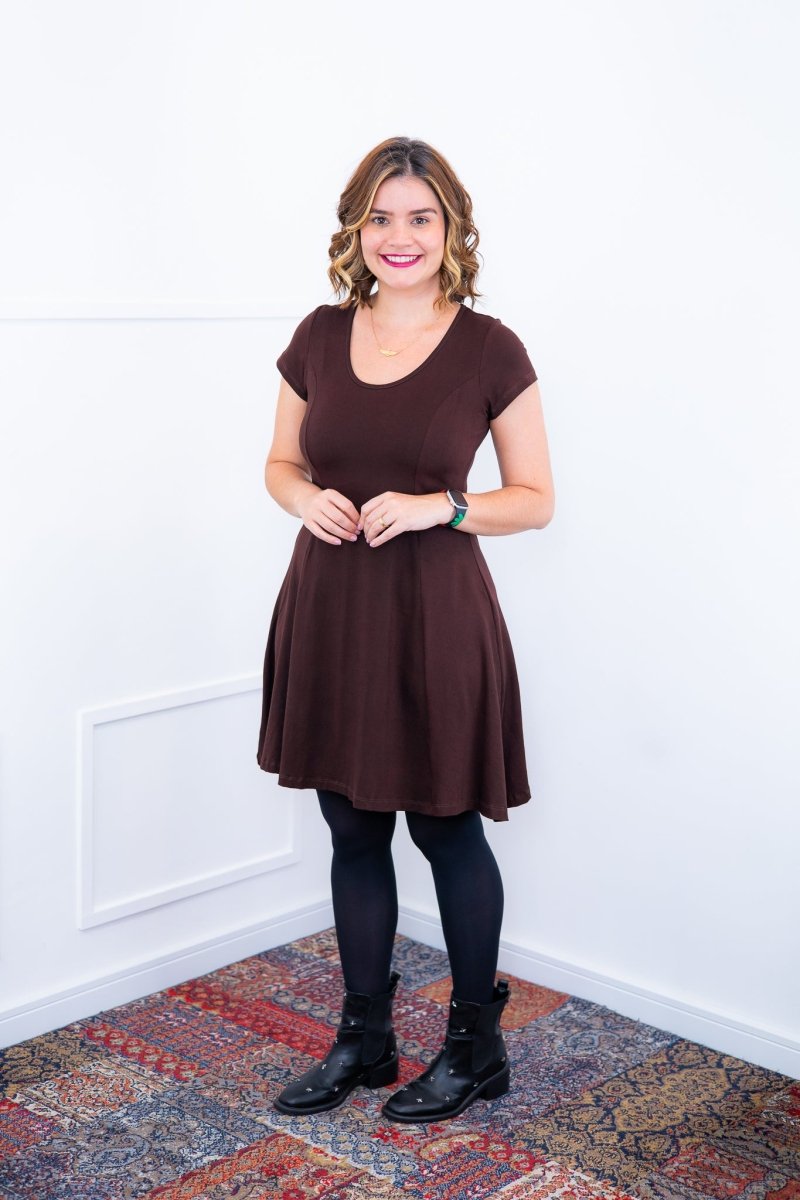 Vestido Melissa - Gola Redonda Acinturado em Viscolycra - Naguirre Shop