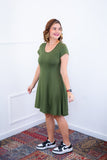 Vestido Melissa - Gola Redonda Acinturado em Viscolycra - Naguirre Shop