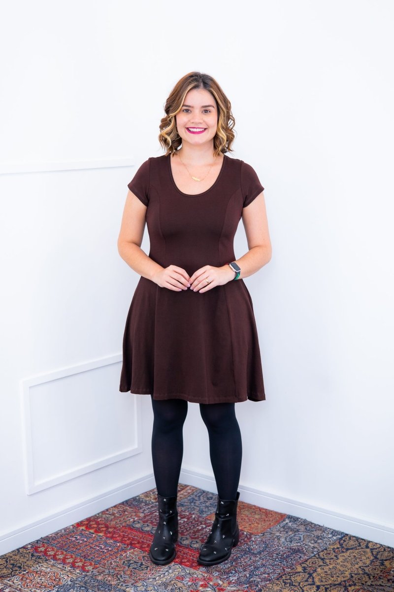 Vestido Melissa - Gola Redonda Acinturado em Viscolycra - Naguirre Shop
