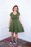 Vestido Melissa - Gola Redonda Acinturado em Viscolycra - Naguirre Shop
