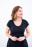 Vestido Melissa - Gola Redonda Acinturado em Viscolycra - Naguirre Shop