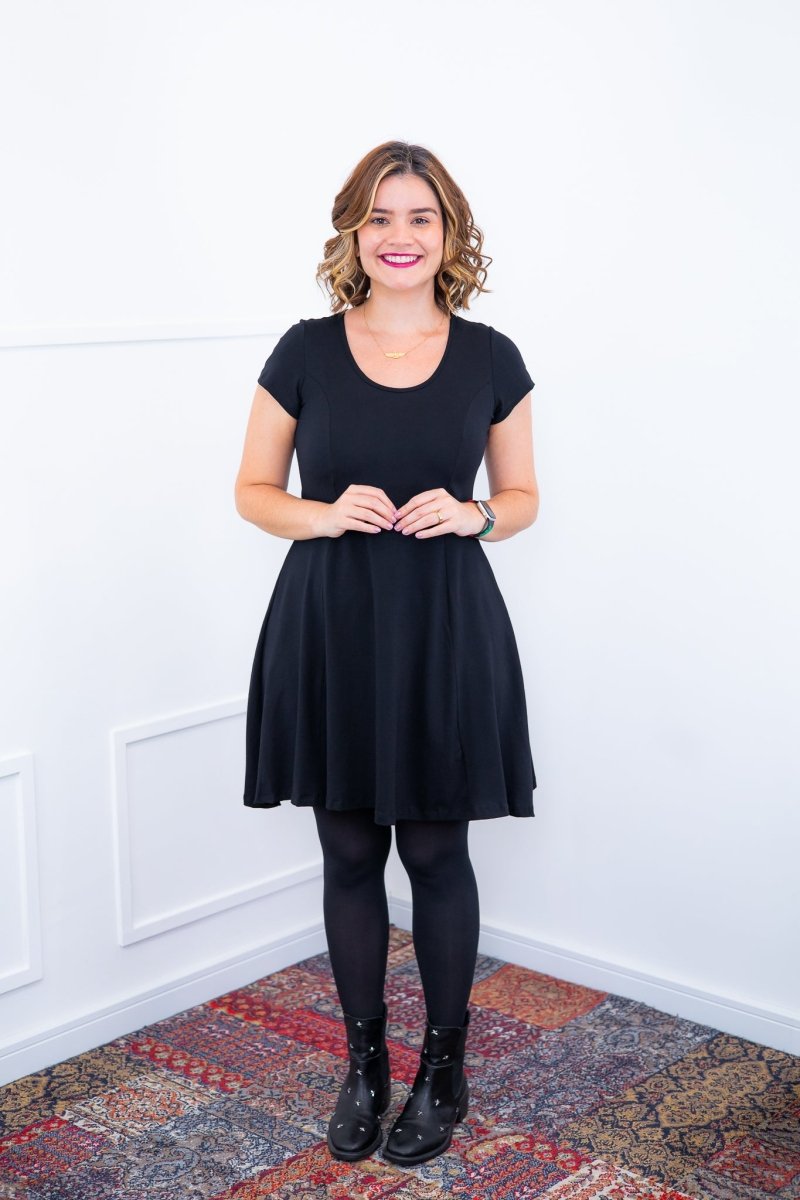 Vestido Melissa - Gola Redonda Acinturado em Viscolycra - Naguirre Shop