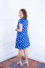 Vestido Melissa - Gola Redonda Acinturado em Viscolycra Aquarela - Naguirre Shop