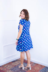 Vestido Melissa - Gola Redonda Acinturado em Viscolycra Aquarela - Naguirre Shop