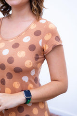 Vestido Melissa - Gola Redonda Acinturado em Viscolycra Aquarela - Naguirre Shop