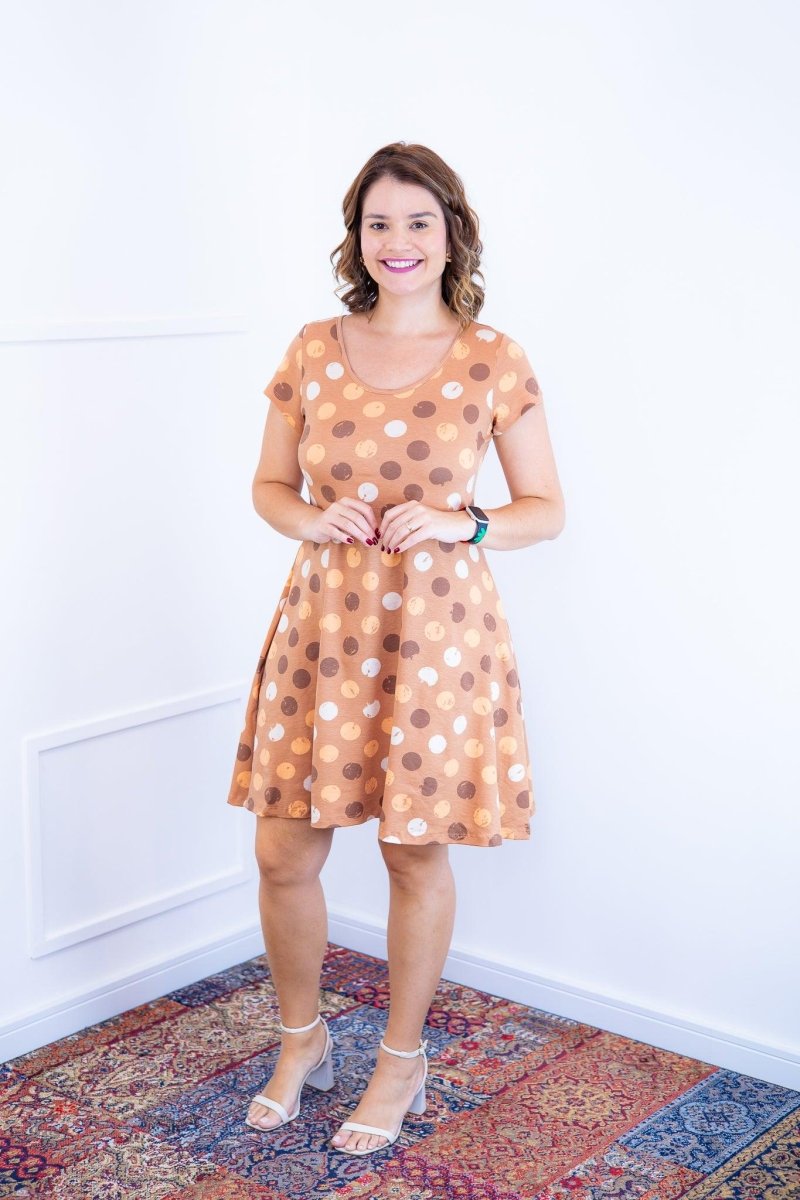 Vestido Melissa - Gola Redonda Acinturado em Viscolycra Aquarela - Naguirre Shop