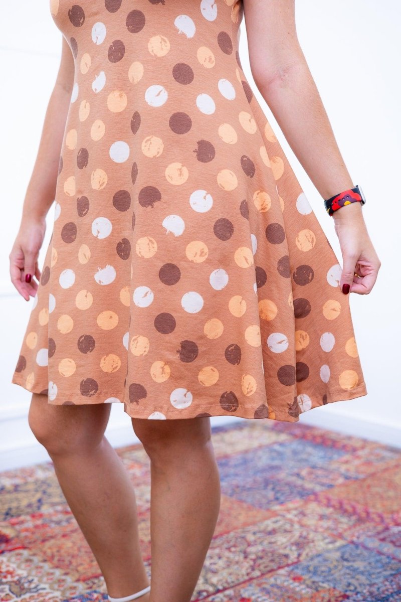 Vestido Melissa - Gola Redonda Acinturado em Viscolycra Aquarela - Naguirre Shop