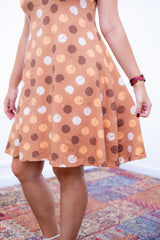 Vestido Melissa - Gola Redonda Acinturado em Viscolycra Aquarela - Naguirre Shop