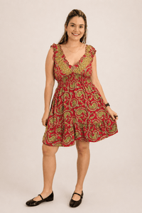 Vestido Midi Ciganinha com Lastex Estilo Boho Zanzíbar - Naguirre Shop