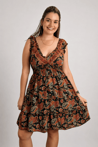 Vestido Midi Ciganinha com Lastex Estilo Boho Zanzíbar - Naguirre Shop