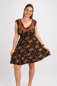 Vestido Midi Ciganinha com Lastex Estilo Boho Zanzíbar - Naguirre Shop