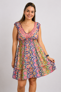 Vestido Midi Ciganinha com Lastex Estilo Boho Zanzíbar - Naguirre Shop