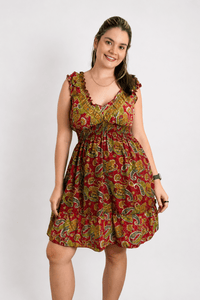 Vestido Midi Ciganinha com Lastex Estilo Boho Zanzíbar - Naguirre Shop