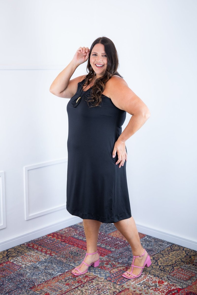 Vestido Mila – Malha Confort Midi com Alça Nadador - Naguirre Shop