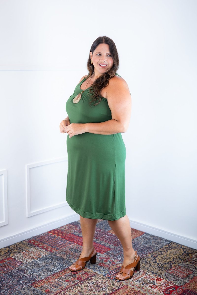 Vestido Mila – Malha Confort Midi com Alça Nadador - Naguirre Shop