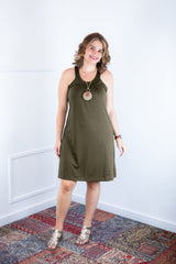 Vestido Mila – Malha Confort Midi com Alça Nadador - Naguirre Shop