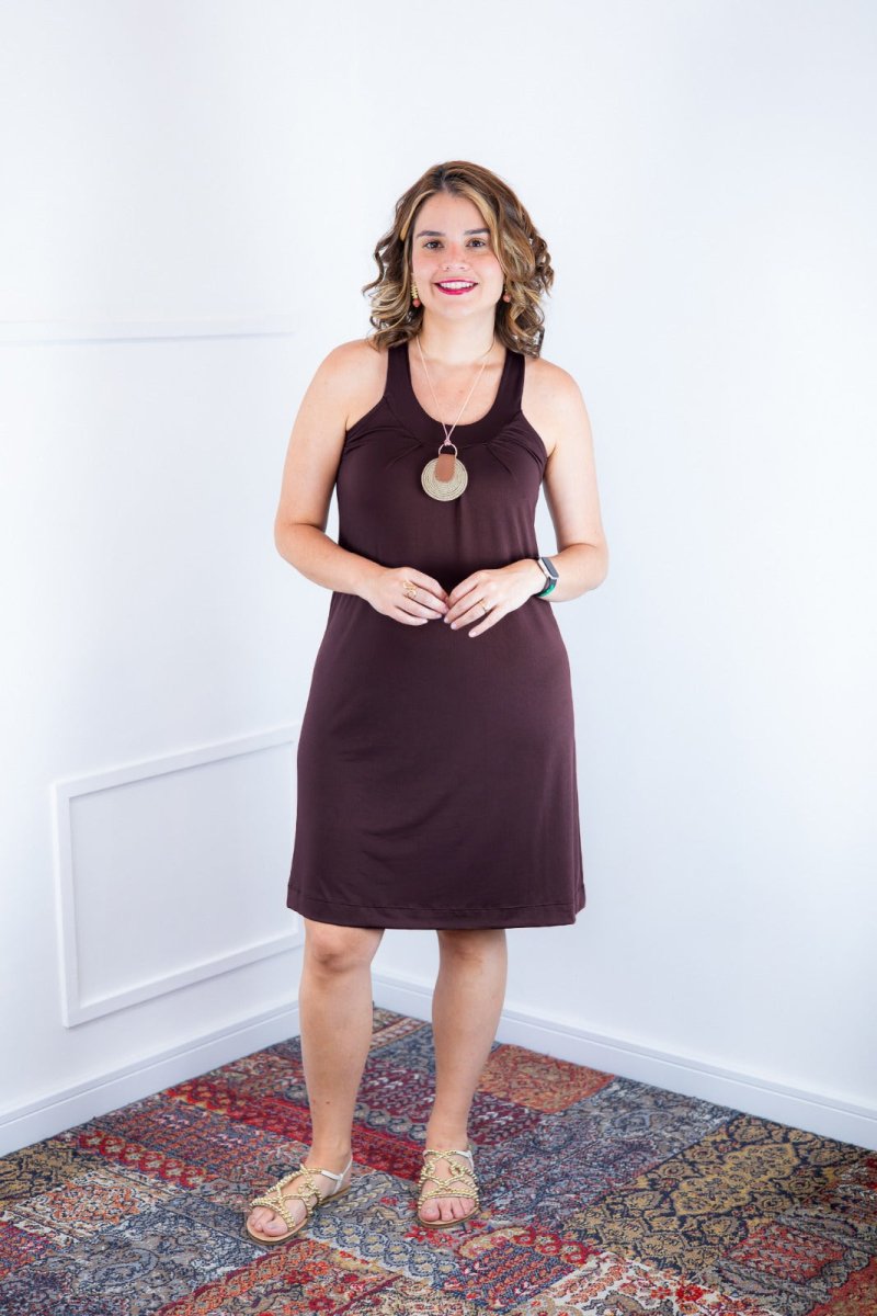 Vestido Mila – Malha Confort Midi com Alça Nadador - Naguirre Shop